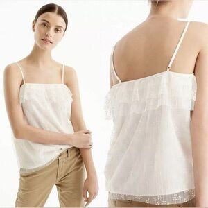 💌FINAL SALE💌 J. Crew Ivory Flutter Lace Tank Cami Women's Small